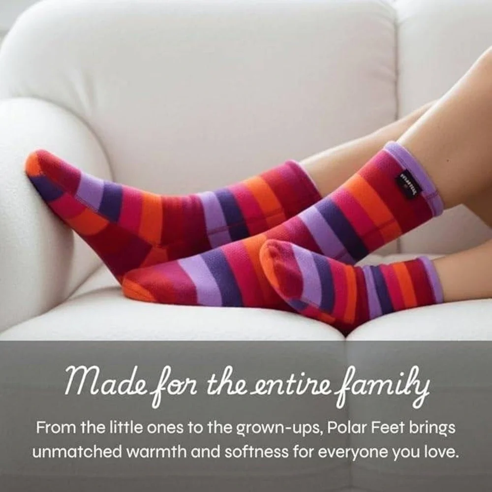 MSRP $26 Polar Feet Fleece Socks Adult M (W8-9/M7-8) Warm Cozy Non-Const